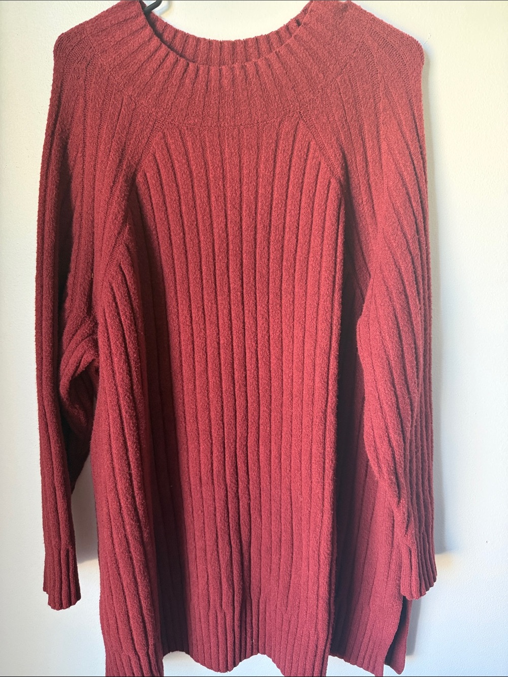 Ava & Viv Ribbed Crewneck Sweater in Rust SZ 3x
